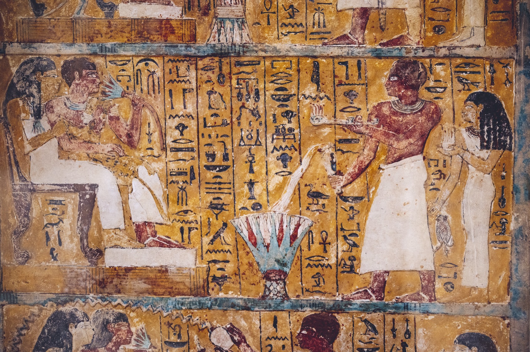 Ancient mural depicting a historical figure